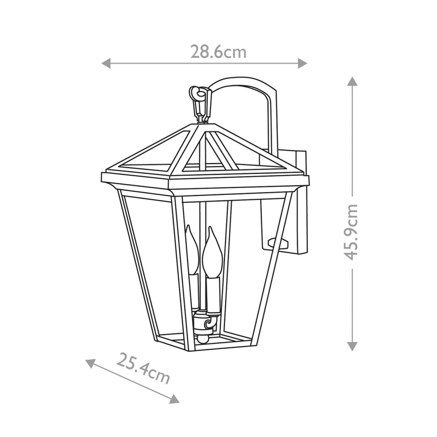 Quintiesse - Aplique de parede exterior ALFORD M 2xE14/40W/230V IP44 preto