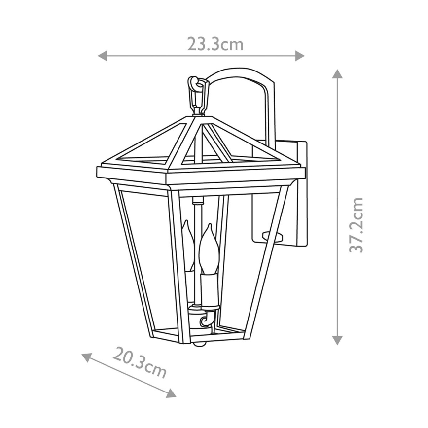 Quintiesse - Aplique de parede para exterior ALFORD S 2xE14/40W/230V IP44 preto