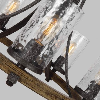 Quintiesse - Lustre suspenso por corrente ANGELO 5xE27/60W/230V acabamento carvalho