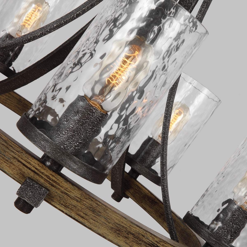 Quintiesse - Lustre suspenso por corrente ANGELO 5xE27/60W/230V acabamento carvalho