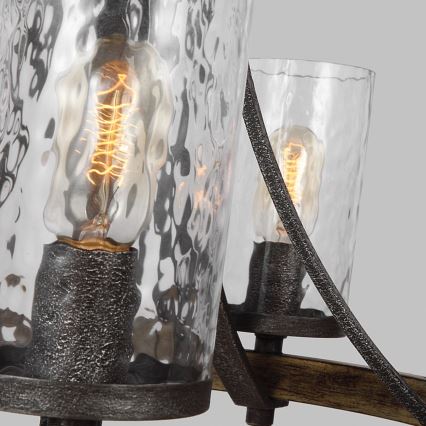 Quintiesse - Lustre suspenso por corrente ANGELO 5xE27/60W/230V acabamento carvalho