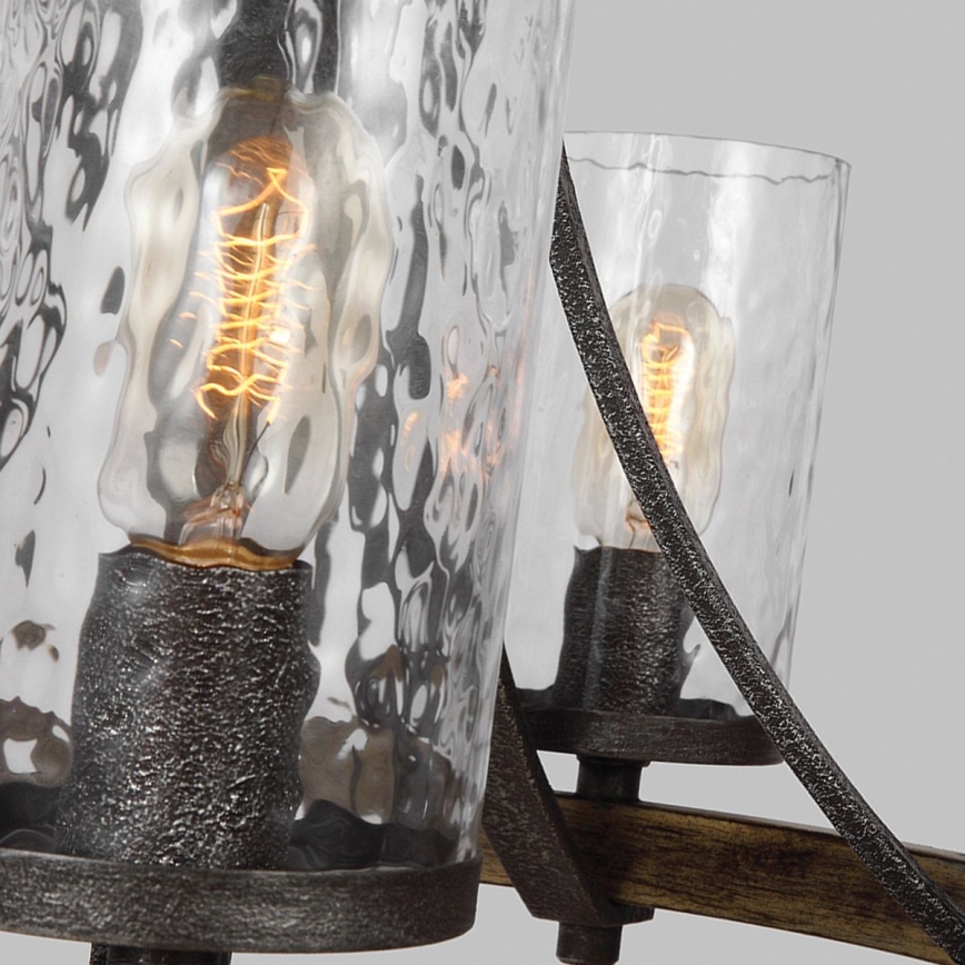 Quintiesse - Lustre suspenso por corrente ANGELO 5xE27/60W/230V acabamento carvalho