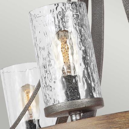 Quintiesse - Lustre suspenso com corrente ANGELO 6xE27/60W/230V, acabamento carvalho