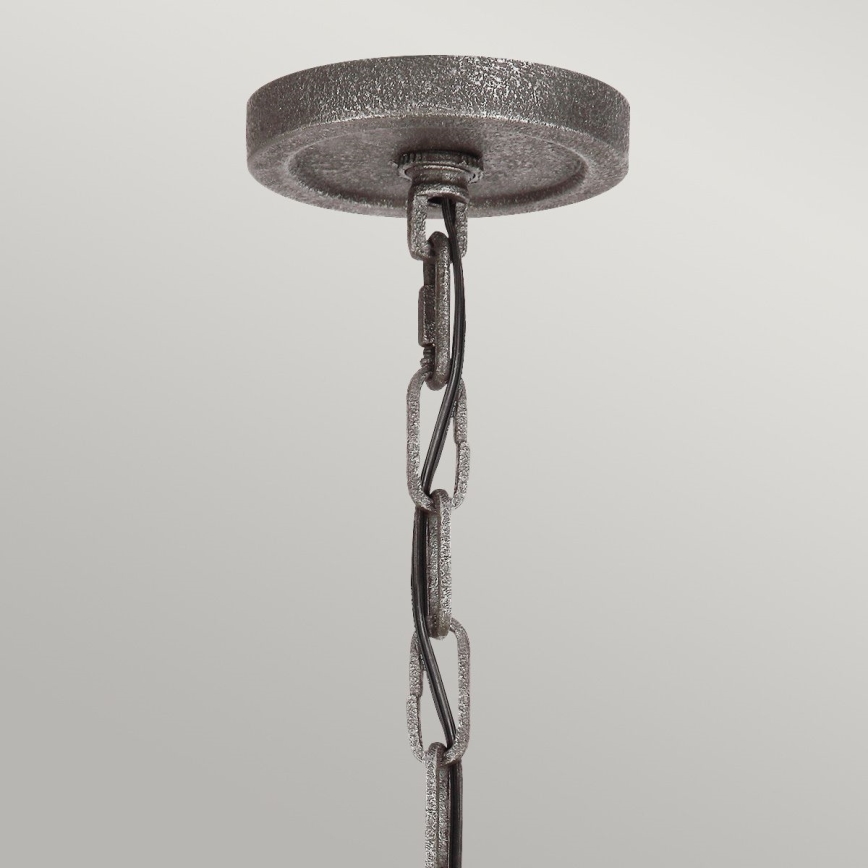 Quintiesse - Lustre suspenso com corrente ANGELO 6xE27/60W/230V, acabamento carvalho