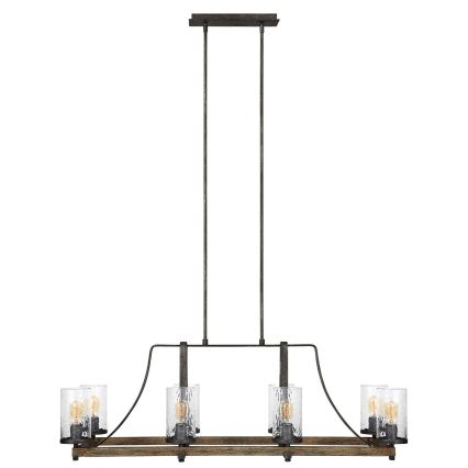Quintiesse - Lustre de haste ANGELO 8xE27/60W/230V acabamento carvalho