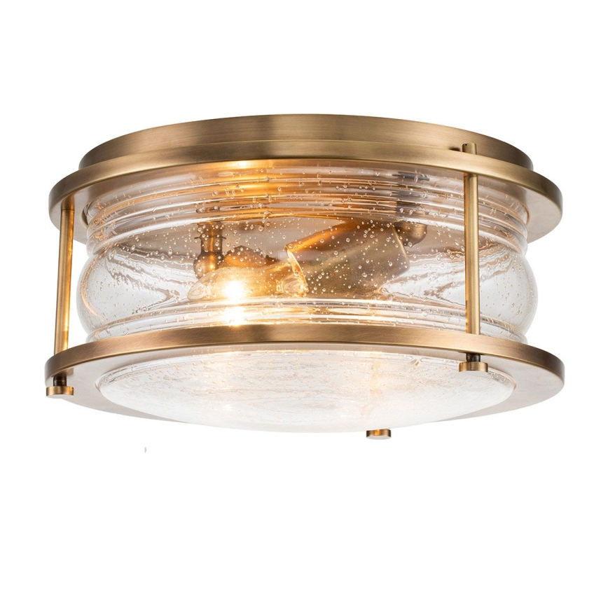 Quintiesse - Plafon de tecto para casa de banho ASHLAND 2xE27/60W/230V Ø 30,5 cm IP44 dourado