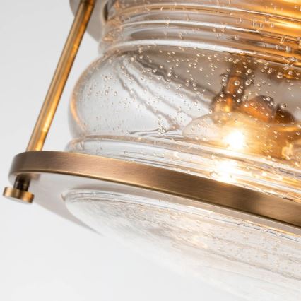 Quintiesse - Plafon de tecto para casa de banho ASHLAND 2xE27/60W/230V Ø 30,5 cm IP44 dourado