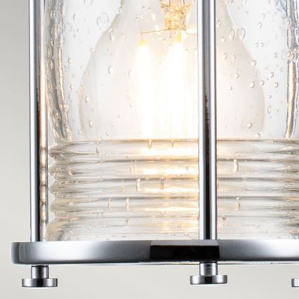 Quintiesse - Aplique de parede para exterior ASHLAND BAY 1xE27/60W/230V IP44 cromado brilhante