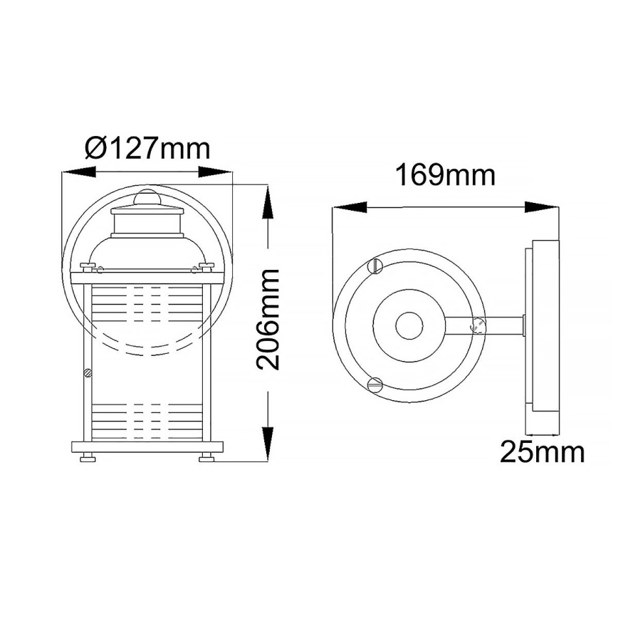 Quintiesse - Aplique de parede para exterior ASHLAND BAY 1xE27/60W/230V IP44 cromado brilhante