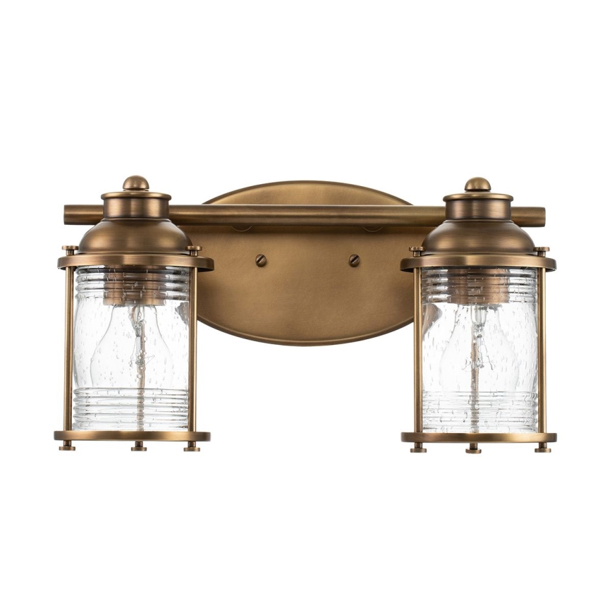 Quintiesse - Aplique de parede para casa de banho ASHLAND BAY 2xE27/60W/230V IP44 bronze