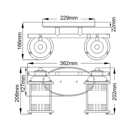 Quintiesse - Aplique de parede para casa de banho ASHLAND BAY 2xE27/60W/230V IP44 bronze