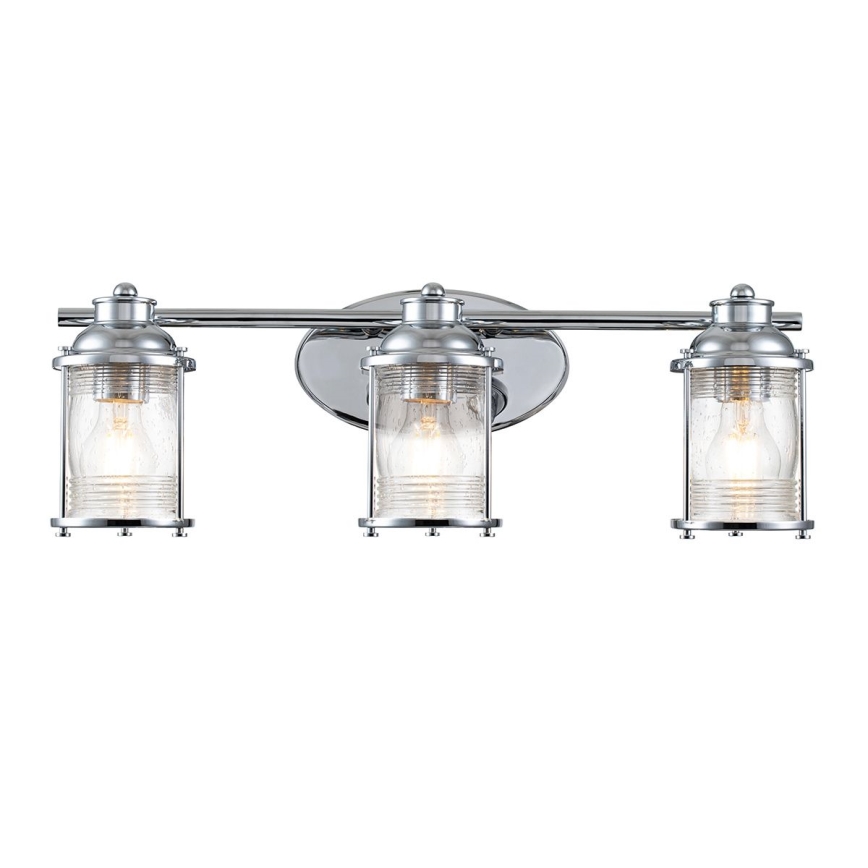 Quintiesse - Aplique de parede exterior ASHLAND BAY 3xE27/60W/230V IP44 cromado brilhante