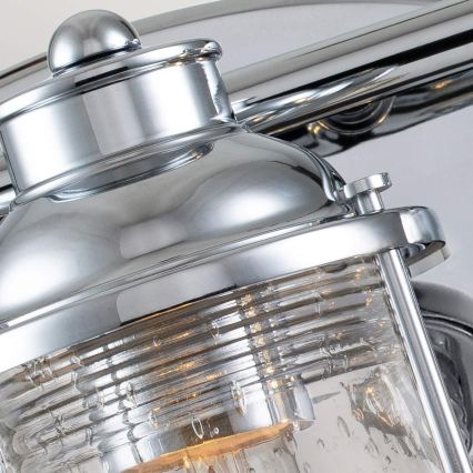 Quintiesse - Aplique de parede exterior ASHLAND BAY 3xE27/60W/230V IP44 cromado brilhante