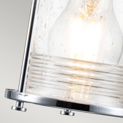 Quintiesse - Aplique de parede exterior ASHLAND BAY 3xE27/60W/230V IP44 cromado brilhante