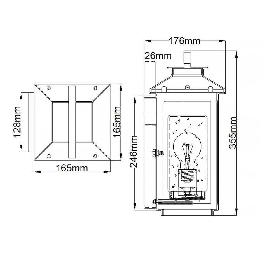 Quintiesse - Candeeiro de parede para exterior ATWATER S 1xE27/60W/230V IP44 dourado