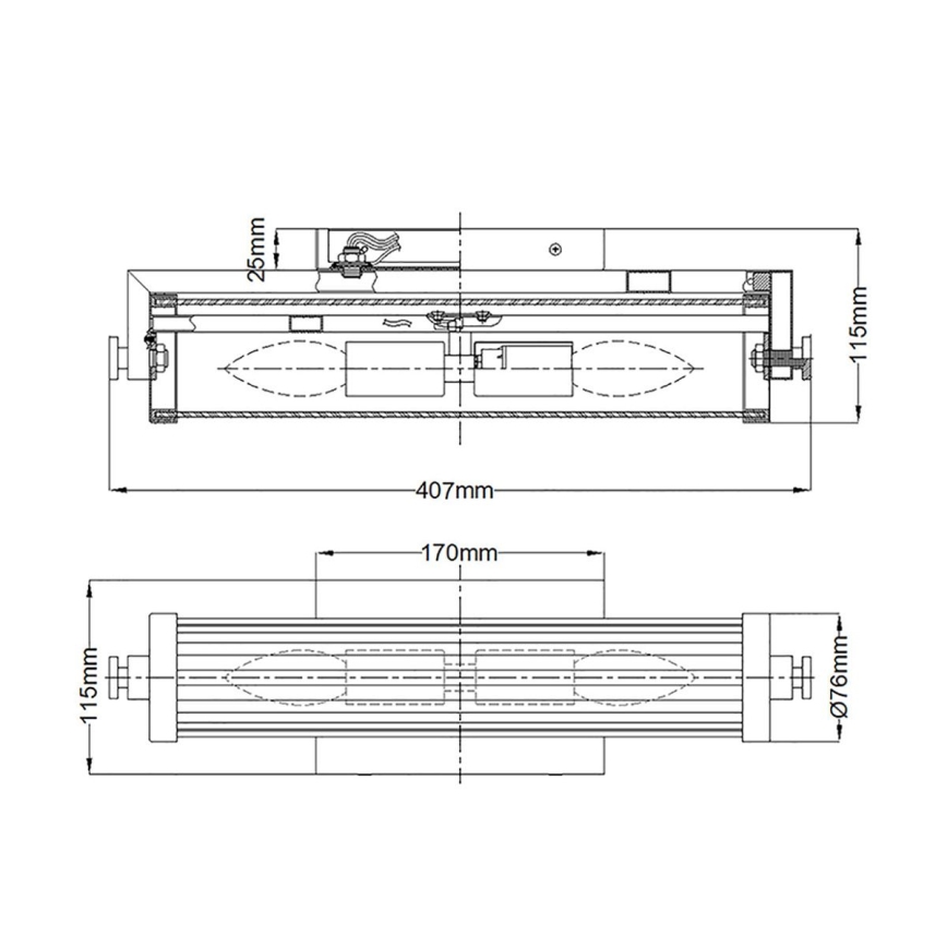Quintiesse - Aplique de parede para casa de banho AZORES 2xE14/40W/230V IP44 dourado