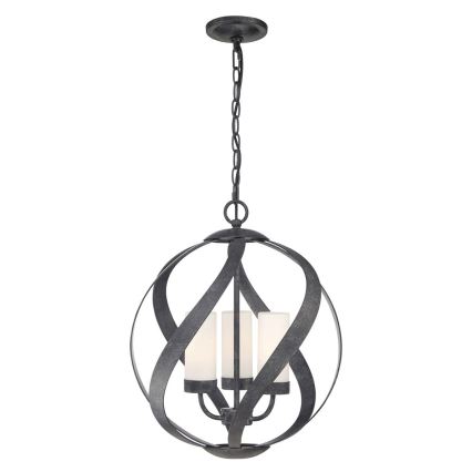 Quintiesse - Lustre de exterior com corrente BLACKSMITH 3xE14/40W/230V Ø 40,7 cm IP44 preto