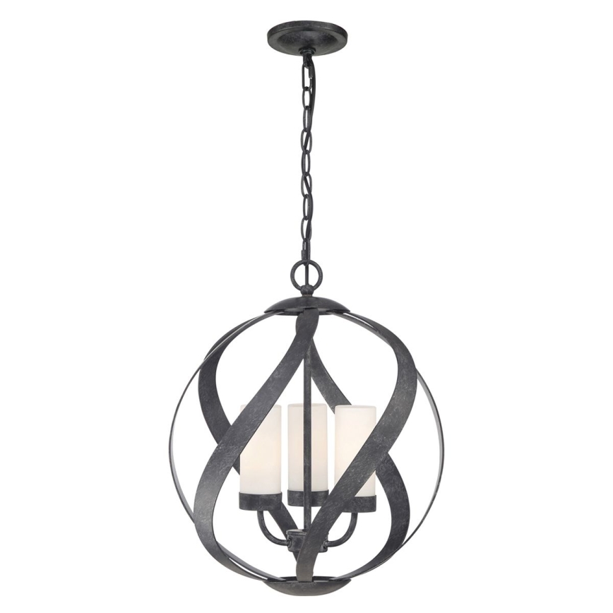 Quintiesse - Lustre de exterior com corrente BLACKSMITH 3xE14/40W/230V Ø 40,7 cm IP44 preto