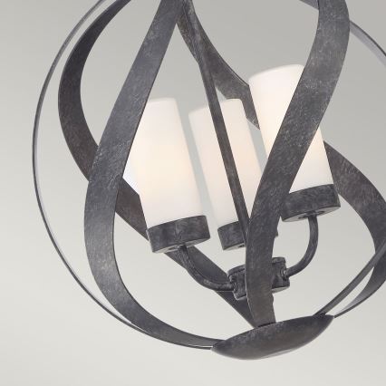 Quintiesse - Lustre de exterior com corrente BLACKSMITH 3xE14/40W/230V Ø 40,7 cm IP44 preto