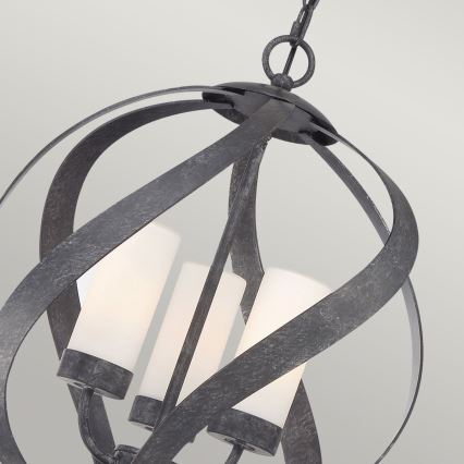 Quintiesse - Lustre de exterior com corrente BLACKSMITH 3xE14/40W/230V Ø 40,7 cm IP44 preto