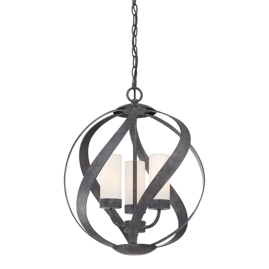 Quintiesse - Lustre de exterior com corrente BLACKSMITH 3xE14/40W/230V Ø 40,7 cm IP44 preto
