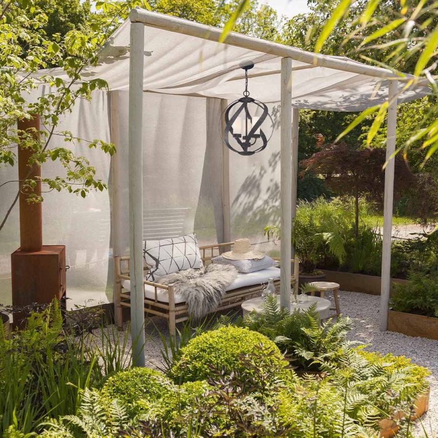 Quintiesse - Lustre de exterior com corrente BLACKSMITH 3xE14/40W/230V Ø 40,7 cm IP44 preto