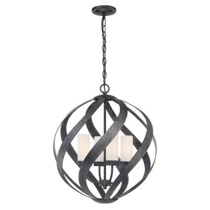 Quintiesse - Lustre exterior com corrente BLACKSMITH 4xE14/40W/230V Ø 50,1 cm IP44 preto