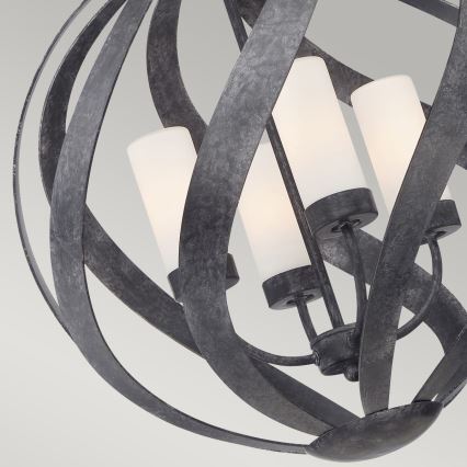 Quintiesse - Lustre exterior com corrente BLACKSMITH 4xE14/40W/230V Ø 50,1 cm IP44 preto