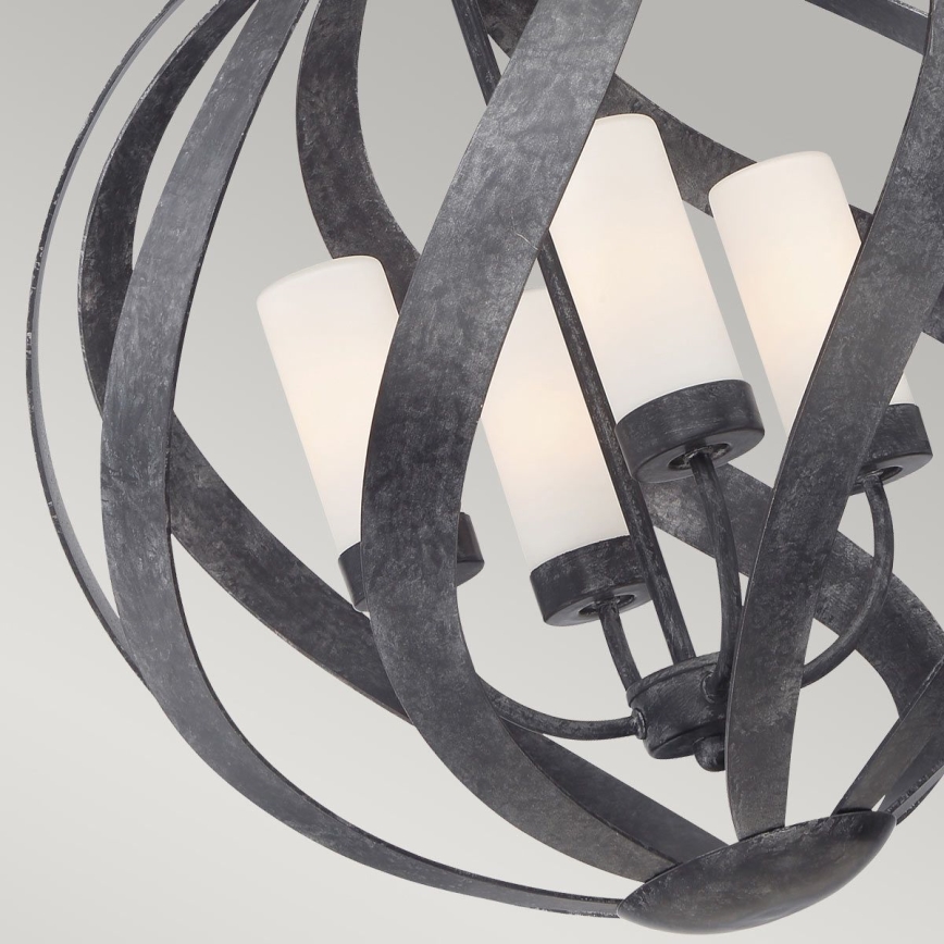 Quintiesse - Lustre exterior com corrente BLACKSMITH 4xE14/40W/230V Ø 50,1 cm IP44 preto