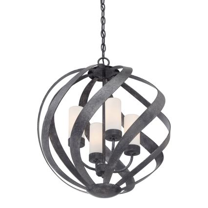 Quintiesse - Lustre exterior com corrente BLACKSMITH 4xE14/40W/230V Ø 50,1 cm IP44 preto
