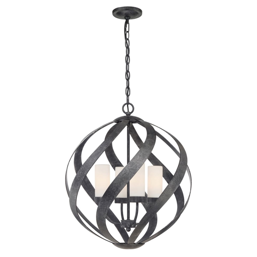 Quintiesse - Lustre exterior com corrente BLACKSMITH 4xE14/40W/230V Ø 50,1 cm IP44 preto