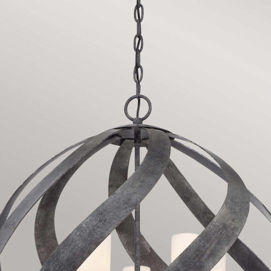 Quintiesse - Lustre exterior com corrente BLACKSMITH 5xE14/40W/230V Ø 66,4 cm IP44 preto