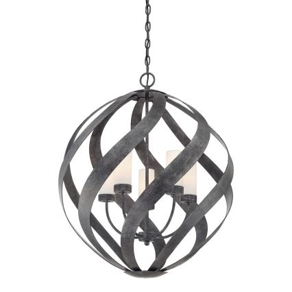 Quintiesse - Lustre exterior com corrente BLACKSMITH 5xE14/40W/230V Ø 66,4 cm IP44 preto