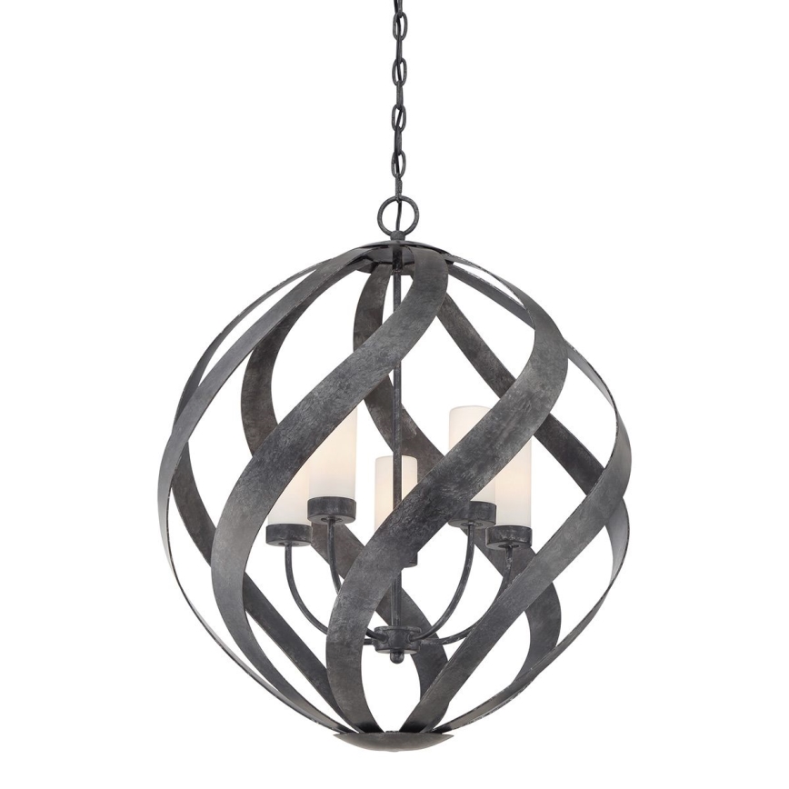 Quintiesse - Lustre exterior com corrente BLACKSMITH 5xE14/40W/230V Ø 66,4 cm IP44 preto