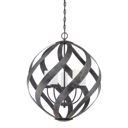 Quintiesse - Lustre exterior com corrente BLACKSMITH 5xE14/40W/230V Ø 66,4 cm IP44 preto