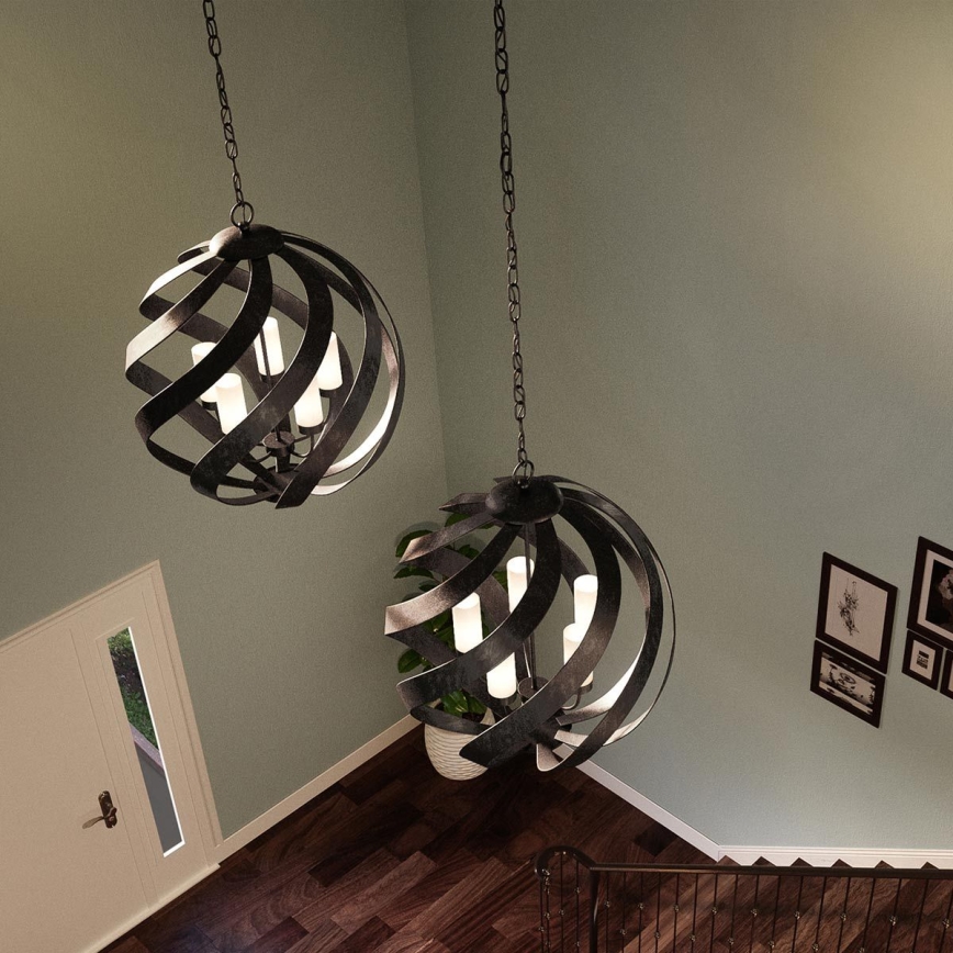 Quintiesse - Lustre exterior com corrente BLACKSMITH 5xE14/40W/230V Ø 66,4 cm IP44 preto