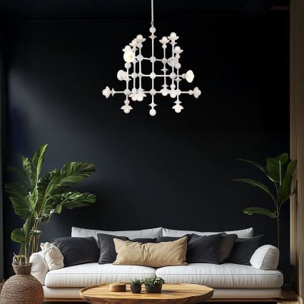 Quintiesse - Lustre em haste CADENCE 18xE14/40W/230V branco