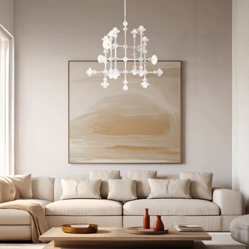 Quintiesse - Lustre em haste CADENCE 18xE14/40W/230V branco