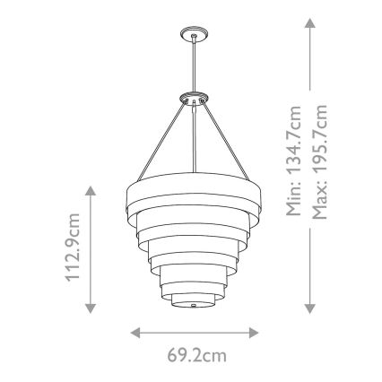 Quintiesse - Lustre de haste ECHELON 8xE14/40W/230V dourado