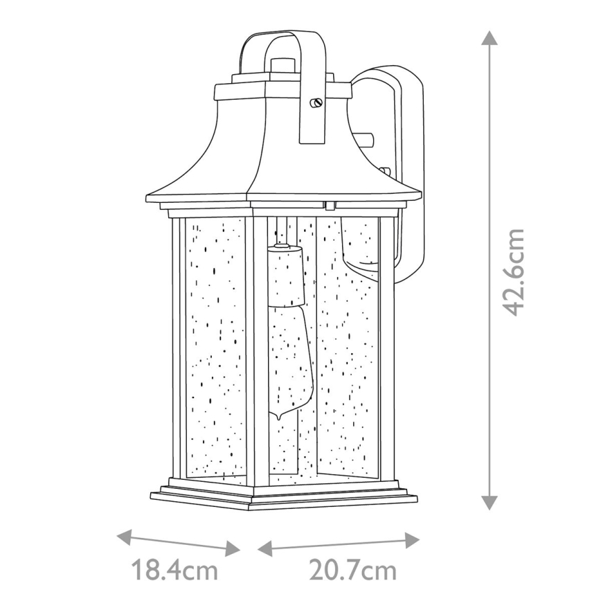 Quintiesse - Aplique de Parede para Exterior GRANT M 1xE27/60W/230V IP44 bronze