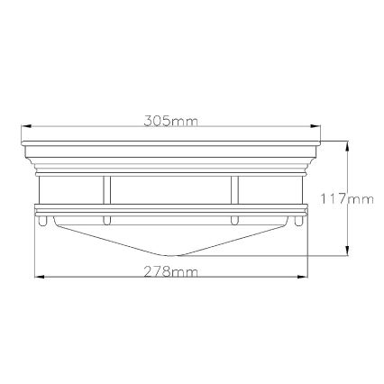 Quintiesse - Luminária de tecto para exterior HADRIAN 2xE27/40W/230V Ø 30,5 cm IP44 acabamento em bronze