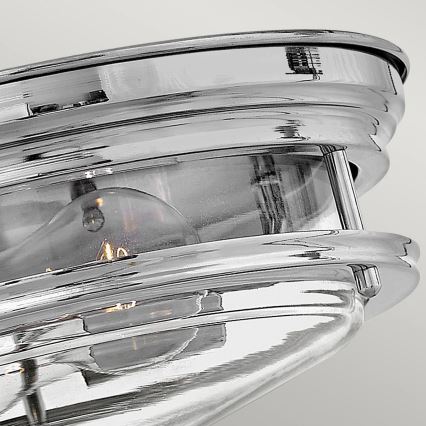 Quintiesse - Luminária de teto para exterior HADRIAN 2xE27/40W/230V diâmetro 27,8 cm IP44 cromado brilhante