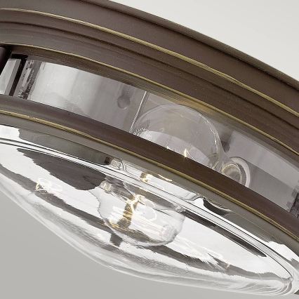 Quintiesse - Candeeiro de tecto exterior HADRIAN 2xE27/40W/230V diâmetro 27,8 cm IP44 bronze