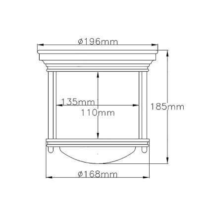 Quintiesse - Candeeiro de tecto para exterior HADRIAN 1xE27/60W/230V diâmetro 16,8 cm IP44 dourado
