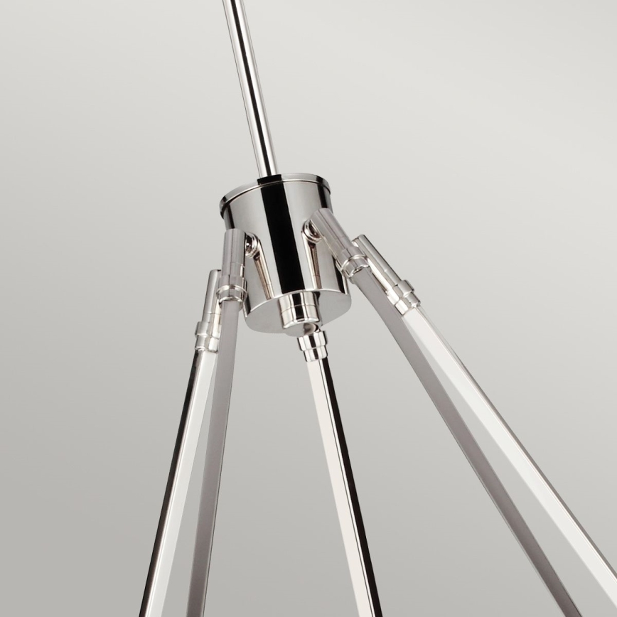 Quintiesse - Lustre em haste HARPER 5xE14/60W/230V Ø 77,5 cm cromo brilhante/vidro fumado