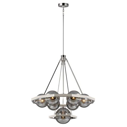 Quintiesse - Lustre em haste HARPER 7xE14/60W/230V Ø 81,3 cm cromado brilhante/fumê