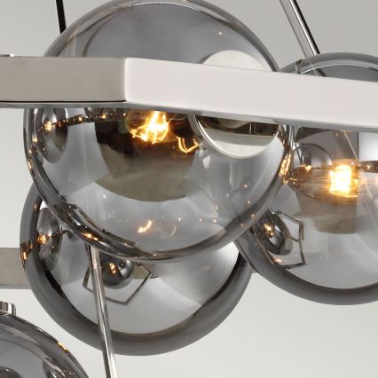 Quintiesse - Lustre em haste HARPER 7xE14/60W/230V Ø 81,3 cm cromado brilhante/fumê