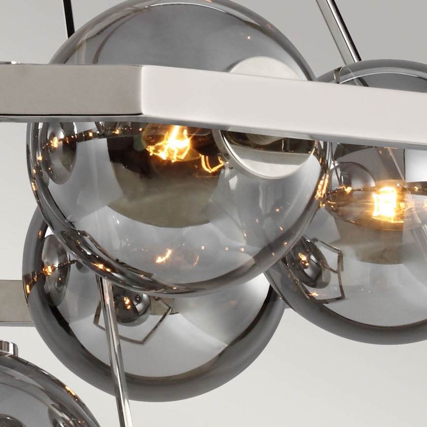 Quintiesse - Lustre em haste HARPER 7xE14/60W/230V Ø 81,3 cm cromado brilhante/fumê