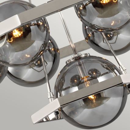 Quintiesse - Lustre em haste HARPER 7xE14/60W/230V Ø 81,3 cm cromado brilhante/fumê