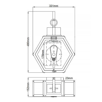 Quintiesse - Arandela exterior HEATH M 1xE27/60W/230V IP44 bronze